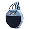Denim Colorblock Round Convertible Backpack Tote