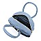 Denim Colorblock Round Convertible Backpack Tote