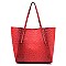 3 in 1 Ostrich Embossed Turn-Lock Satchel Tote SET