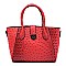 3 in 1 Ostrich Embossed Turn-Lock Satchel Tote SET