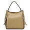 Multi Pocket Mixed Material Classy Hobo