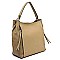 Multi Pocket Mixed Material Classy Hobo