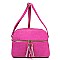 Multi Compartment Zip Tassel Crossbody Bag