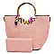 2-in-1 Round Scarf Bamboo Handle Satchel