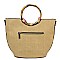 2-in-1 Round Scarf Bamboo Handle Satchel