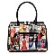 OBAMA Magazine Print Jewel-Top Satchel Wallet SET MH-PQ0031W