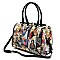 OBAMA Magazine Print Jewel-Top Satchel Wallet SET MH-PQ0031W