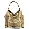 Ostrich Croc 2-in-1 Shoulder Bag Hobo