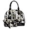 Obama Magazine Print Bottom Dome Shape Satchel Wallet SET