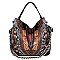 Ethnic Print Chain Accent 2-Way Hobo MH-D0443