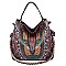 Ethnic Print Chain Accent 2-Way Hobo MH-D0443