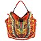 Ethnic Print Chain Accent 2-Way Hobo MH-D0443
