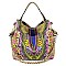 Ethnic Print Chain Accent 2-Way Hobo MH-D0443