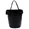 Fashion Fur Bucket Bag with Python Strap