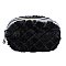 Quilted Fur Round Fanny Pack