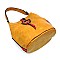 Multi Striped D-Ring Bucket Shoulder Bag Hobo