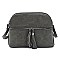 Multi Compartment Zip Tassel Crossbody Bag