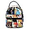 Convertible  Magazine Cover Collage Backpack Satchel