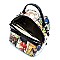 Convertible  Magazine Cover Collage Backpack Satchel