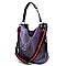 Ostrich Embossed Side Pocket 2 in 1 Tall Hobo  MH-F0266