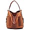 Ostrich Embossed Side Pocket 2 in 1 Tall Hobo  MH-F0266