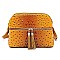 Ostrich Embossed Multi-Compartment Cross Body