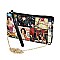 Collage Magazine Cover Cross Body Clutch Wallet Wristlet