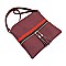 Fashion Stripe Tassel Zip Crossbody Bag