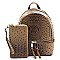 2-in-1 Ostrich Croc Backpack Wallet Set