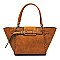 Whipstitched Buckle Accent Wing Tote MH-LY115