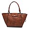 Whipstitched Buckle Accent Wing Tote MH-LY115