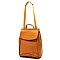 Braided Whipstitch Convertible Backpack Satchel