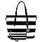 Saffiano Textured Stripe 2-in-1 Tote Bag