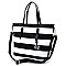 Saffiano Textured Stripe 2-in-1 Tote Bag