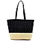 Woven Straw Mixed-Material Quilted Large Tote MH-QS3213