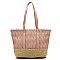 Woven Straw Mixed-Material Quilted Large Tote MH-QS3213