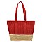 Woven Straw Mixed-Material Quilted Large Tote MH-QS3213
