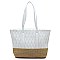 Woven Straw Mixed-Material Quilted Large Tote MH-QS3213