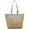Woven Straw Mixed-Material Quilted Large Tote MH-QS3213