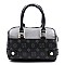 MINI STUDDED COLOR BLOCK MONOGRAM BOSTON BAG