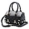 MINI STUDDED COLOR BLOCK MONOGRAM BOSTON BAG