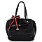 Ostrich Croc Canvas Bow Satchel