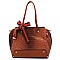 Ostrich Croc Canvas Bow Satchel