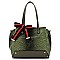 Ostrich Croc Canvas Bow Satchel