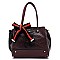 Ostrich Croc Canvas Bow Satchel