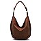 PERFORATED BRAID ACCENT STRAP HOBO