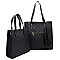 Pack of 2  Embossed Monogram BOXY SHOPPER