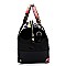 2-in-1 Glossy Flower Printed Boston Satchel Set