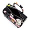 2-in-1 Glossy Flower Printed Boston Satchel Set