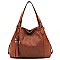 Fashionable Tassel Accent Perforated Two-Tone Tote MH-LH098